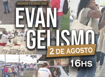 Convite para evento de evangelismo cristão em 2 de agosto de 2025 às 16h com Pastor Luiz Lopez