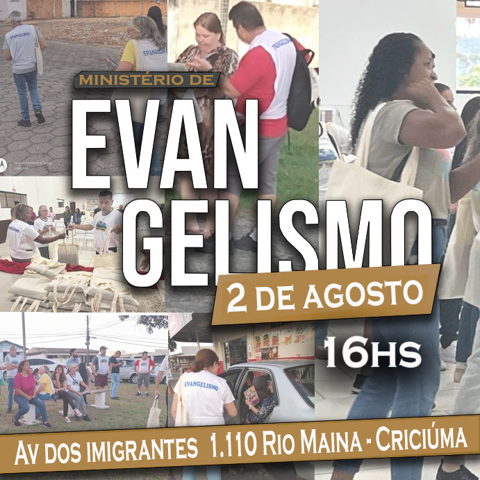 Convite para evento de evangelismo cristão em 2 de agosto de 2025 às 16h com Pastor Luiz Lopez